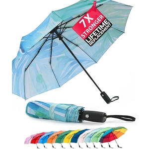 image:imageMr Pen Windproof Travel Umbrella Small WaterResistant Automatic Folding Umbrella for Rain and Sun Light Compact and Portable for Women amp Men Fits Car amp BackpackBlue Monstera