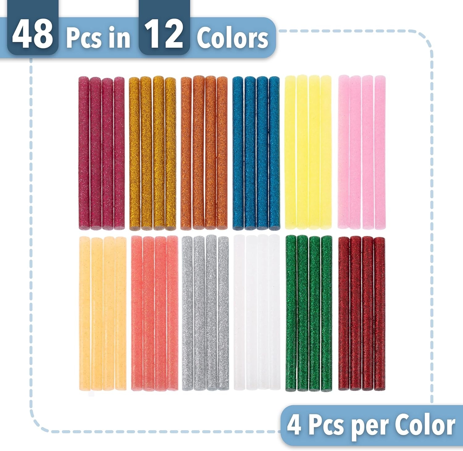 image:imageMr Pen Glitter Hot Glue Sticks 4x027 48 pcs  Colored Hot Glue Gun Sticks Mini Glue Sticks for Hot Glue Gun Mini Hot Glue Sticks Colored Glue Sticks Small Glue Sticks
