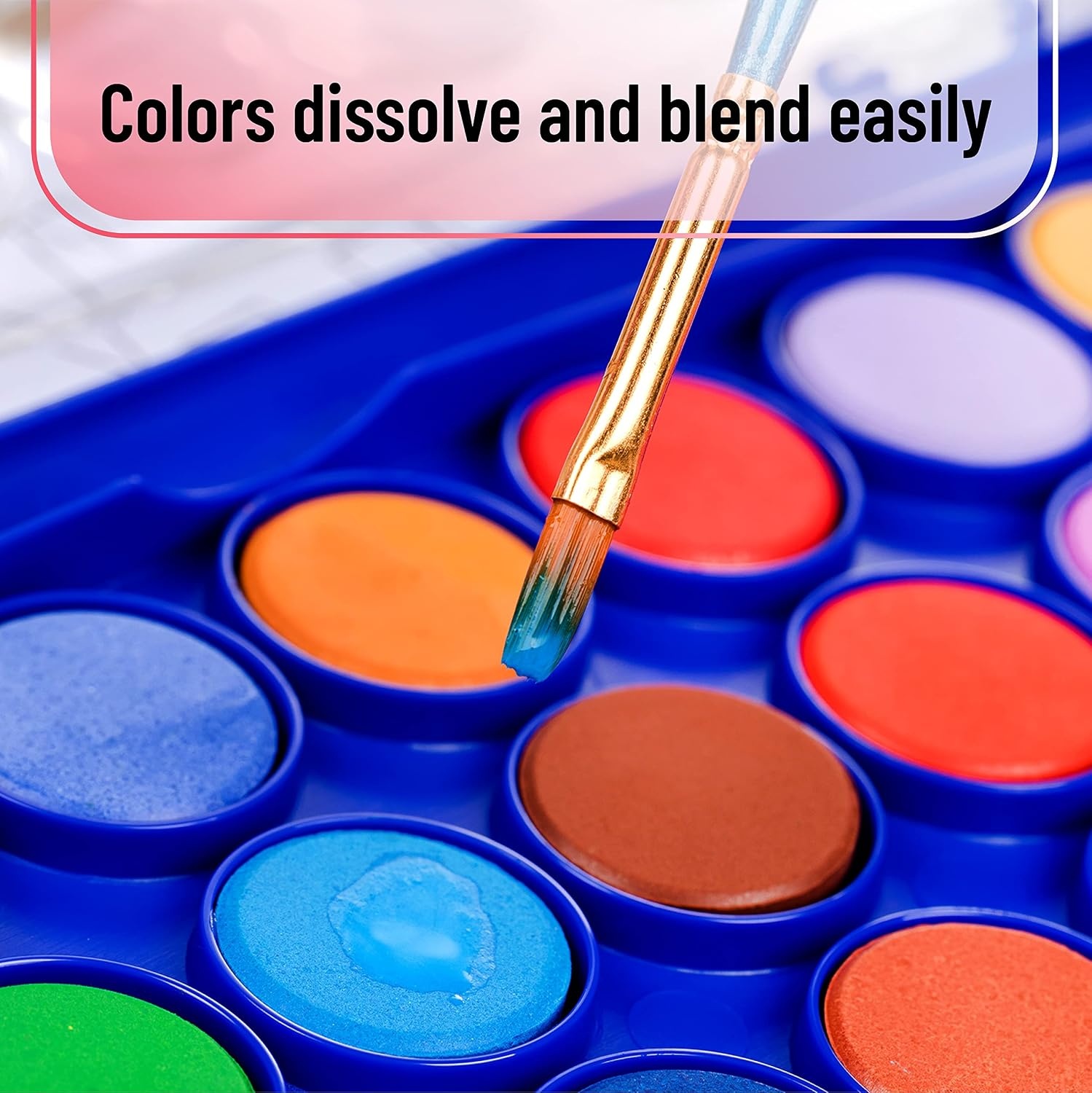 image:imageMr Pen Watercolor Paint Set 36 Colors  Watercolor Paints with 4 Brushes and Palette Watercolor Paint Portable Watercolor Set