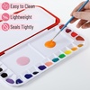 image:imageMr Pen Airtight Watercolor Palette with Lid 18 Wells amp 2 Mixing Areas  Lightweight Sealing Paint Palette for Travel Painting Watercolor Mixing Art Class and Studio UseRed