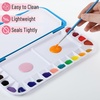 image:imageMr Pen Airtight Watercolor Palette with Lid 18 Wells amp 2 Mixing Areas  Lightweight Sealing Paint Palette for Travel Painting Watercolor Mixing Art Class and Studio UseBlue
