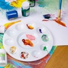 image:imageMr Pen Round Paint Tray Palettes 8 Pack  Plastic White Palettes for Students Kids Paint Holder DIY Craft Class Painting4 Pack