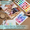 image:imageMr Pen Watercolor Brush Pens 12 pcs  6 x Point Tips and 6 x Flat Tips Styles Nylon Bristles Refillable Watercolor Pens for Acrylic Gouache Crayons