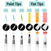 image:imageMr Pen Watercolor Brush Pens 12 pcs  6 x Point Tips and 6 x Flat Tips Styles Nylon Bristles Refillable Watercolor Pens for Acrylic Gouache Crayons