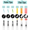 image:imageMr Pen Watercolor Brush Pens 18 pcs  9 x Point Tips and 9 x Flat Tips Styles Nylon Bristles Refillable Watercolor Pens for Acrylic Gouache Crayons