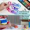 image:imageMr Pen Watercolor Brush Pens 18 pcs  9 x Point Tips and 9 x Flat Tips Styles Nylon Bristles Refillable Watercolor Pens for Acrylic Gouache Crayons