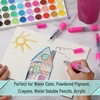 image:imageMr Pen Watercolor Brush Pens 4 pcs 3 x Point Tips and Flat Tips Styles  Large Nylon Bristles Refillable Watercolor Pens for Acrylic Gouache Crayons Ideal for Artists Drawing Sketching