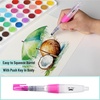 image:imageMr Pen Watercolor Brush Pens 4 pcs 3 x Point Tips and Flat Tips Styles  Large Nylon Bristles Refillable Watercolor Pens for Acrylic Gouache Crayons Ideal for Artists Drawing Sketching