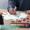 image:imageMr Pen Watercolor Brush Pens 6 pcs  3 x Point Tips and 3 x Flat Tips Styles Nylon Bristles Refillable Watercolor Pens for Acrylic Gouache Crayons
