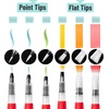 image:imageMr Pen Watercolor Brush Pens 6 pcs  3 x Point Tips and 3 x Flat Tips Styles Nylon Bristles Refillable Watercolor Pens for Acrylic Gouache Crayons