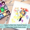 image:imageMr Pen Watercolor Brush Pens 6 pcs  3 x Point Tips and 3 x Flat Tips Styles Nylon Bristles Refillable Watercolor Pens for Acrylic Gouache CrayonsLarge