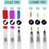image:imageMr Pen Watercolor Brush Pens 6 pcs  3 x Point Tips and 3 x Flat Tips Styles Nylon Bristles Refillable Watercolor Pens for Acrylic Gouache CrayonsLarge