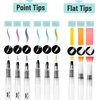 image:imageMr Pen Watercolor Brush Pens 9 pcs  6 x Point Tips and 3 x Flat Tips Styles Nylon Bristles Refillable Watercolor Pens for Acrylic Gouache Crayons