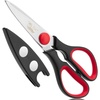 image:imageMr Pen All Purpose Kitchen Shears with Protective Sheath 8 Inch  Dishwasher Safe Stainless Steel Food Scissors with MicroSerrated Blades Durable Utility Kitchen Shears Gray amp OrangeBlack  Red