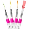 image:imageMr Pen Watercolor Brush Pens 4 pcs 3 x Point Tips and Flat Tips Styles  Large Nylon Bristles Refillable Watercolor Pens for Acrylic Gouache Crayons Ideal for Artists Drawing Sketching