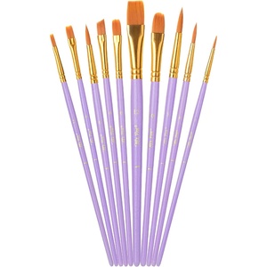 image:imageMr Pen Acrylic Paint Brushes Set 10 Pack Round amp Pointed Tip  Nylon Hair Artist Brushes for Watercolor Oil Rock Face Nail Miniature Canvas Detailing Drawing Art SuppliesSoft Purple