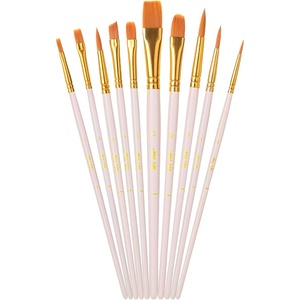 image:imageMr Pen Acrylic Paint Brushes Set 10 Pack Round amp Pointed Tip  Nylon Hair Artist Brushes for Watercolor Oil Rock Face Nail Miniature Canvas Detailing Drawing Art SuppliesBeige