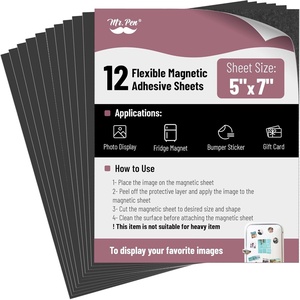 image:imageMr Pen Adhesive Magnetic Sheets 5 x 7 12 Pack Magnetic Sheet  Magnetic Paper Magnet Paper Sheets Magnetic Sheets with Adhesive Backing Flexible Magnetic Sheet Photo Magnets