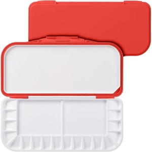 image:imageMr Pen Airtight Watercolor Palette with Lid 18 Wells amp 2 Mixing Areas  Lightweight Sealing Paint Palette for Travel Painting Watercolor Mixing Art Class and Studio UseRed