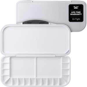 image:imageMr Pen Airtight Watercolor Palette with Lid 18 Wells amp 2 Mixing Areas  Lightweight Sealing Paint Palette for Travel Painting Watercolor Mixing Art Class and Studio UseWhite