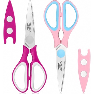 image:imageMr Pen All Purpose Kitchen Shears with Protective Sheath 8 Inch  Dishwasher Safe Stainless Steel Food Scissors with MicroSerrated Blades Durable Utility Kitchen Shears Gray amp OrangePink  Blue