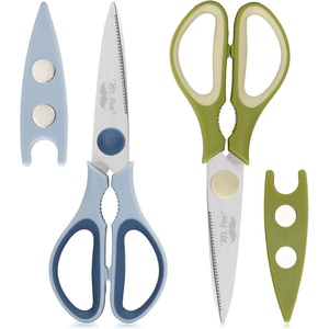 image:imageMr Pen All Purpose Kitchen Shears with Protective Sheath 8 Inch  Dishwasher Safe Stainless Steel Food Scissors with MicroSerrated Blades Durable Utility Kitchen Shears Gray amp OrangeOlive  Beige