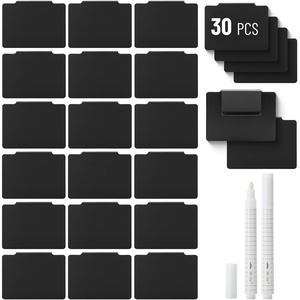image:imageMr Pen Basket Labels Clip On Set 32 pcs  30 Removable Bin Labels Basket Tags for Storage Bins With 2 White Chalk Markers for OrganizationBlack