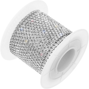 image:imageMr Pen Crystal Rhinestone Close Chain 1 Roll 11 Yard 2mm Rhinestones  Silver Rhinestones for Jewelry Rhinestone Chain for Crafts Roll of Rhinestones for Crafts Crystal Rhinestone Chain TrimSilver