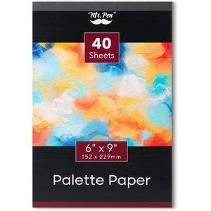 image:imageMr Pen Disposable Paint Palette Paper Paint Pad 9x12 40 Sheets  Acrylic Paint Paper Suitable for Watercolor Gouache Acrylic and Oil Paints TearOff Palette Sheets for Painting6 x 9  1 Pack