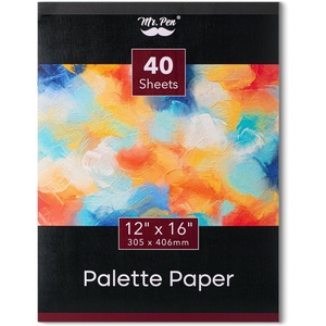 image:imageMr Pen Disposable Paint Palette Paper Paint Pad 9x12 40 Sheets  Acrylic Paint Paper Suitable for Watercolor Gouache Acrylic and Oil Paints TearOff Palette Sheets for Painting12 x 16  1 Pack