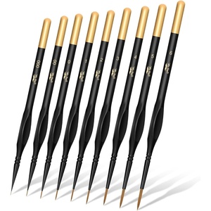 image:imageMr Pen Miniature Paint Brushes 9 Pcs Detail Paint Brush SetGold  Black
