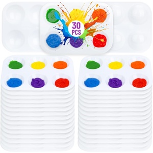 image:imageMr Pen Plastic Paint Palette 30 Pack 6 Wells  White Rectangular Paint Tray Palette for Painting DIY Craft
