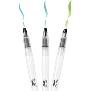 image:imageMr Pen Watercolor Brush Pens 3 pcs 3 x Point Tips Styles  Nylon Bristles Refillable Watercolor Pens for Acrylic Gouache Crayons Ideal for Artists Drawing Sketching