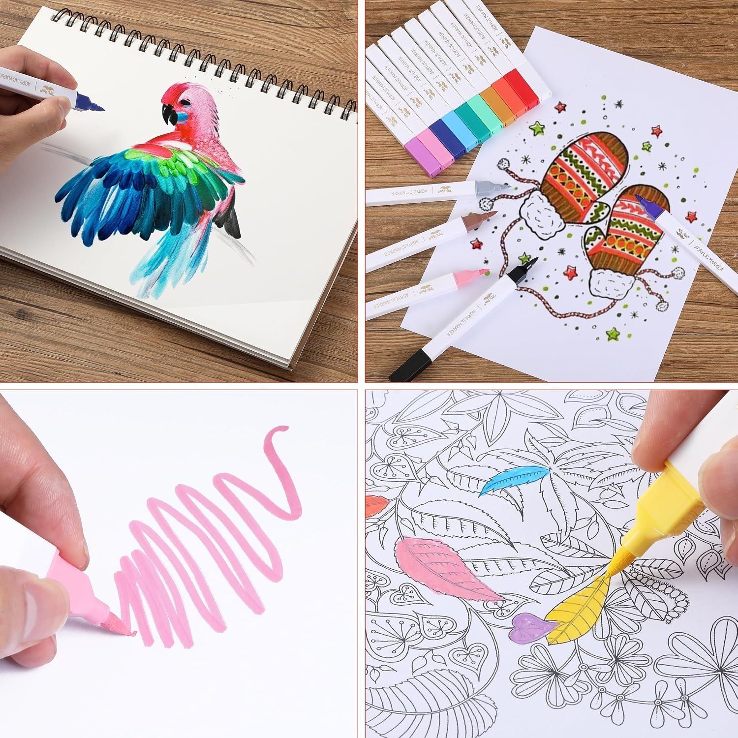 image:imageMr Pen Acrylic Paint Markers 16 pcs Vibrant Color Brush Tip Set