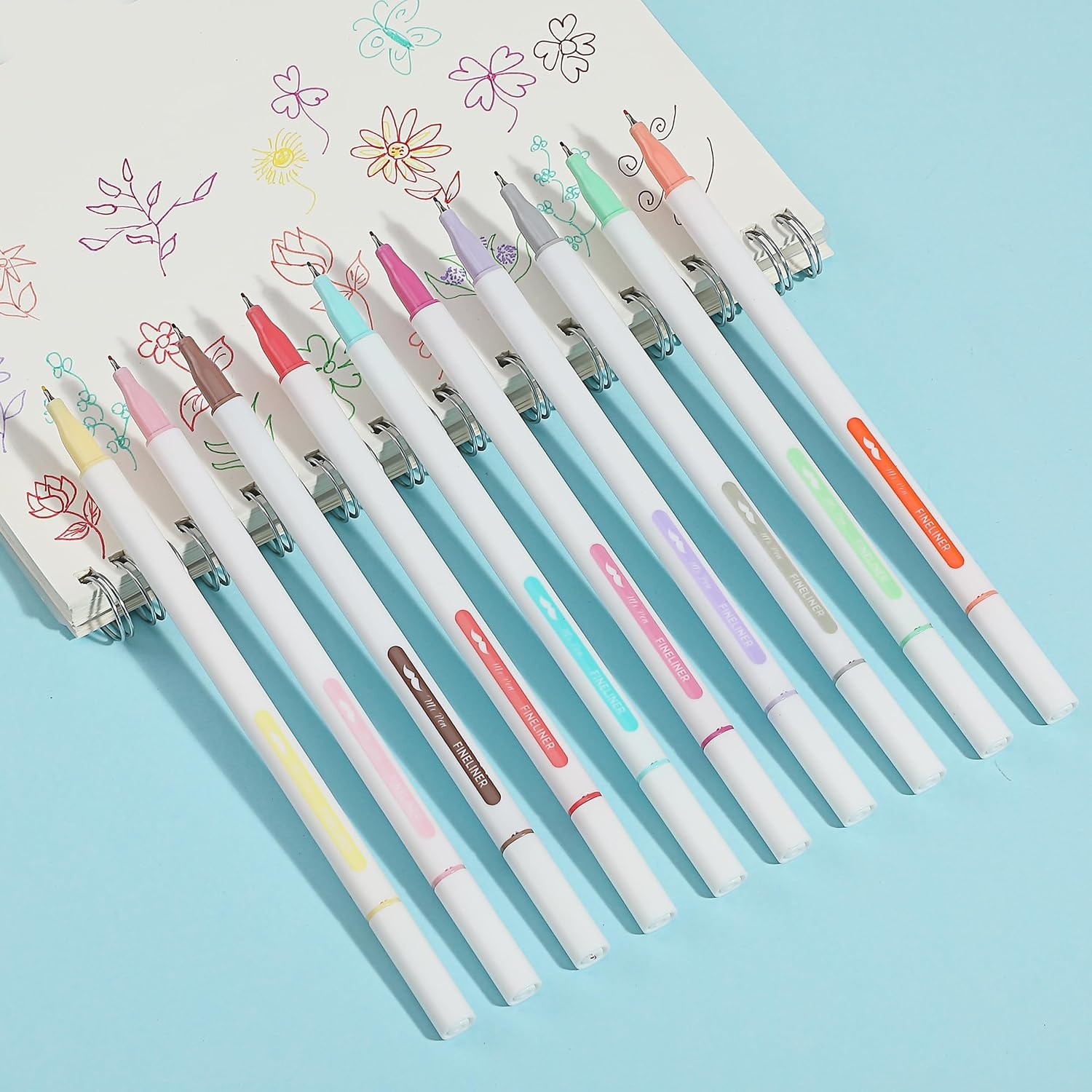 image:imageMr Pen Colored Fineliner Pens with Stand 10 Pack Fine Point  Smooth Bible Journaling Pens for Detailed Drawing NoteTaking Coloring Sketching Planning amp Art Projects School Supplies