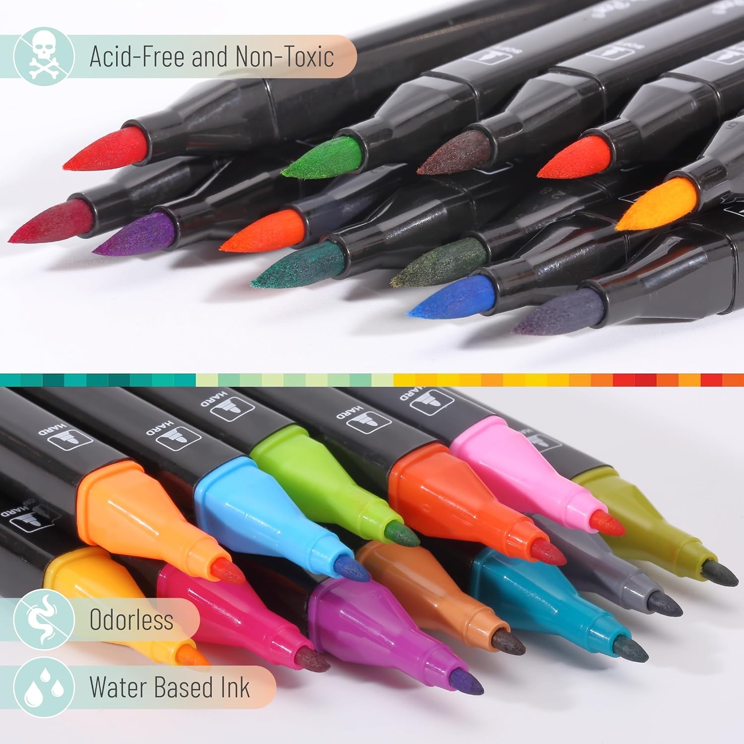 image:imageMr Pen Dual Tip Brush Pens 12 pcs Vibrant Colors  Brush and Fine Tip Marker Dual Tip Markers Art Markers for Adults