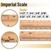 image:imageMr Pen Architectural Scale Ruler 12 Inch 2 Pack  Wooden Architecture Ruler Scale Ruler for Blueprints Architect Ruler Imperial Scale Drafting Ruler