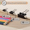 image:imageMr Pen Assorted Binder Clips Paper Clips Rubber BandsBlack  Silver  Beige