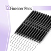 image:imageMr Pen Black Fineliner Pens 12 Pack 04mm Fine Point  Smooth Bible Journaling Pens for NoteTaking Sketching Planning Art Projects Small Detailing FineInk Drawings