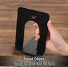 image:imageMr Pen Book Ends Black 4 Pack Heavy Duty Metal Bookends for Shelves  Book Holders for Shelves Metal BookendsBlack