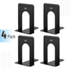 image:imageMr Pen Book Ends Black 4 Pack Heavy Duty Metal Bookends for Shelves  Book Holders for Shelves Metal BookendsBlack