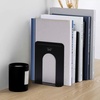 image:imageMr Pen Book Ends Black 4 Pack Heavy Duty Metal Bookends for Shelves  Book Holders for Shelves Metal BookendsBlack