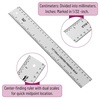 image:imageMr Pen Center Finding Ruler 1 Pack 12 Inch 30cm Stainless Steel  Imperial amp Metric Measurements Zero Centering Ruler 12 Inch