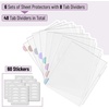 image:imageMr Pen Clear Sheet Protectors with Tabs 85x11 Inches 8 Tabs 4 Sets  Durable Clear Plastic Dividers for 3 Ring Binders Insertable Index Page Divider with Multicolor TabsMorandi