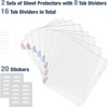 image:imageMr Pen Clear Sheet Protectors with Tabs 85x11 Inches 8 Tabs 4 Sets  Durable Clear Plastic Dividers for 3 Ring Binders Insertable Index Page Divider with Multicolor TabsMorandi