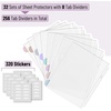 image:imageMr Pen Clear Sheet Protectors with Tabs 85x11 Inches 8 Tabs 4 Sets  Durable Clear Plastic Dividers for 3 Ring Binders Insertable Index Page Divider with Multicolor TabsMorandi