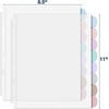 image:imageMr Pen Clear Sheet Protectors with Tabs 85x11 Inches 8 Tabs 4 Sets  Durable Clear Plastic Dividers for 3 Ring Binders Insertable Index Page Divider with Multicolor TabsMorandi