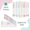 image:imageMr Pen Colored Fineliner Pens with Stand 10 Pack Fine Point  Smooth Bible Journaling Pens for Detailed Drawing NoteTaking Coloring Sketching Planning amp Art Projects School Supplies