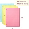 image:imageMr Pen Colored Loose Leaf Paper Wide Ruled 100 Sheets 8 x 105  3 Hole Punched Notebook PaperPastel Colors