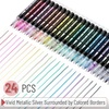 image:imageMr Pen Double Line Outline Markers 10 Pack Metallic Colors  Squiggles Shimmer Outline Pens Craft Markers for Drawing Doodling Card Making and DIY Projects24 Pack